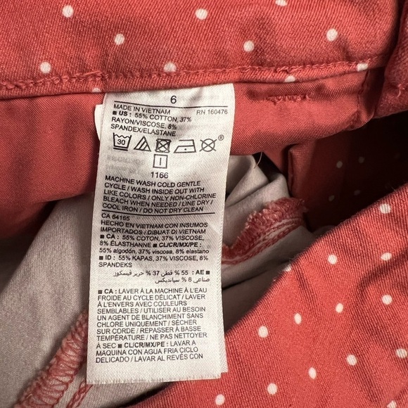 Old Navy Pixie High Rise Ankle Pant Gooseberry Polka Dot - Picture 11 of 11